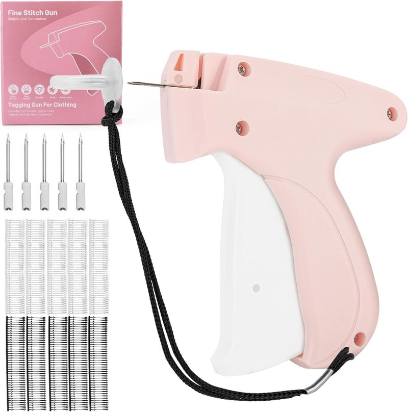 Fonwill Clothing Label Gun,Standard Retail Price Tag Labeling Gun Kit,Having 5 Needles, 1000 Micro Fasteners,Suitable for Store,Warehouse,Consignment,Yard Sale,etc.(Pink-1) - Image 1